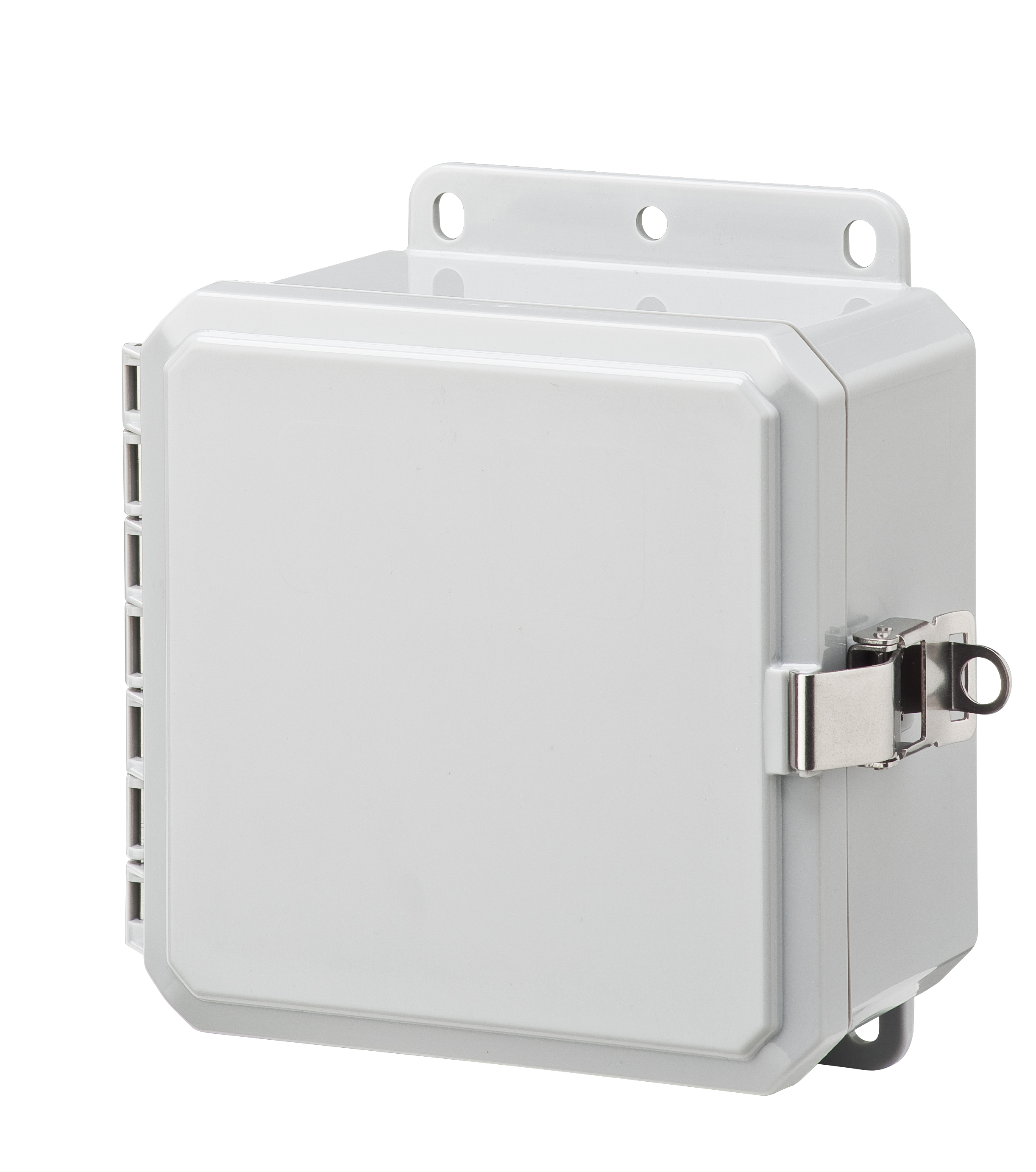 Integra Wallmount Enclosure; 6" x 6" x 3"; Polycarbonate; Solid Cover; Hinge - Low Profile Connection; NEMA 4X